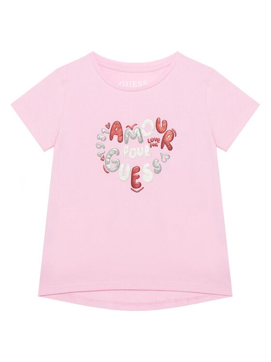 Guess T-Shirt K6RI02 K6YW4 Różowy Relaxed Fit
