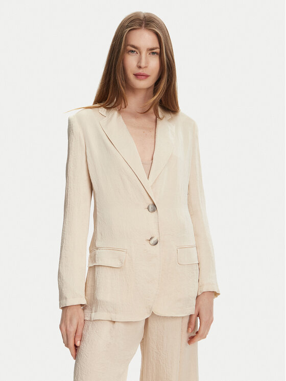 Marella Marynarka Selz 2513041085 Écru Regular Fit