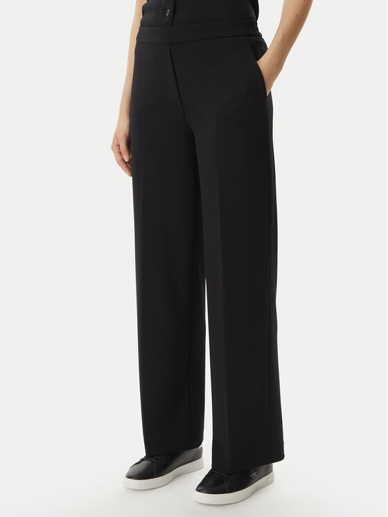 Calvin Klein Spodnie materiałowe LV044F648G Czarny Wide Leg
