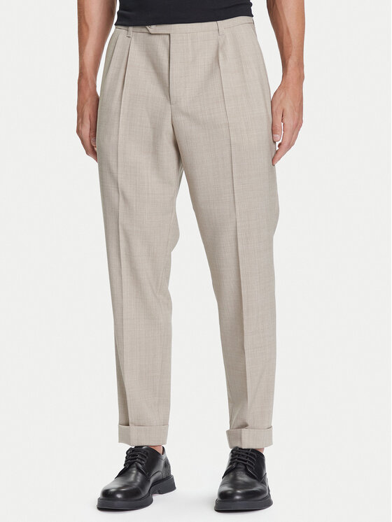 BOSS Spodnie materiałowe C-Perin-DPL 50545822 Beżowy Tapered Fit