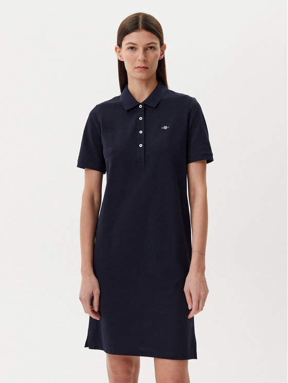 Gant Sukienka codzienna Shield 4201529 Granatowy Regular Fit