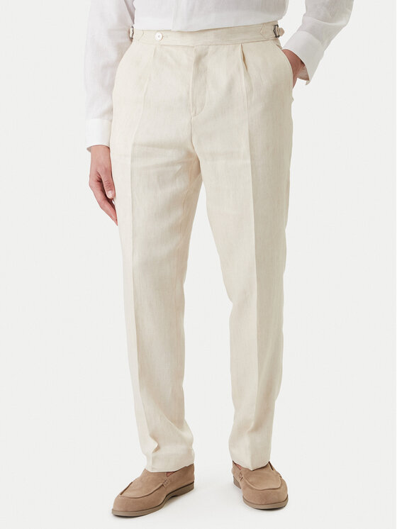 BOSS Spodnie materiałowe H-Perino 50563231 Beżowy Relaxed Fit