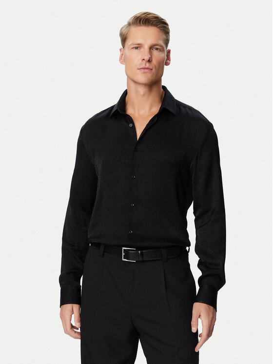 HUGO Koszula Kenno  50570331 Czarny Slim Fit