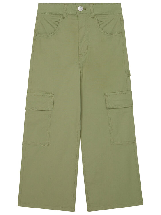 United Colors Of Benetton Spodnie materiałowe 4L2VCE040 Zielony Wide Leg