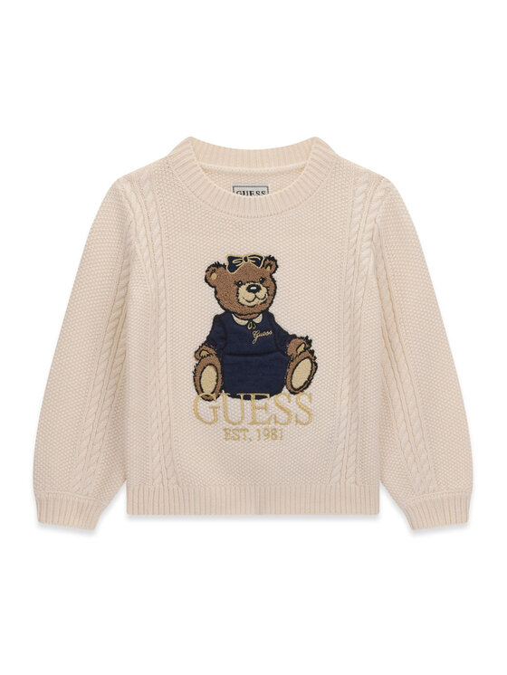 Guess Sweter K6BR07 Z1285 Kremowy Regular Fit