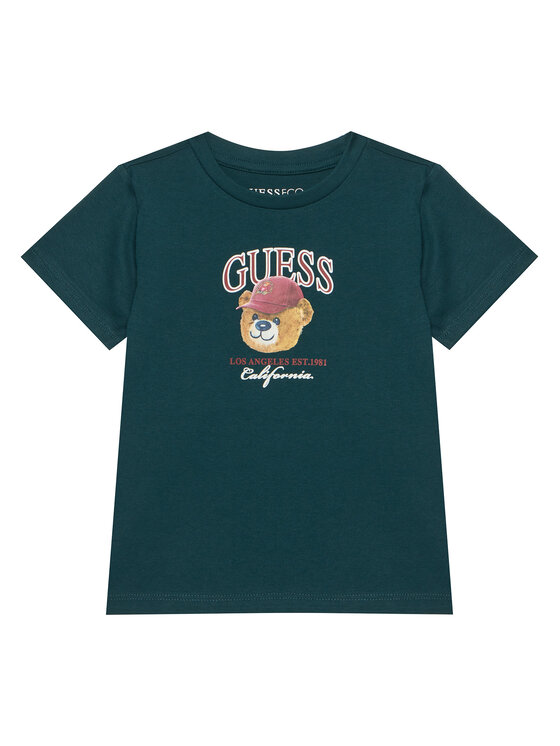 Guess T-Shirt N6YI13 K3801 Zielony ciemny Regular Fit