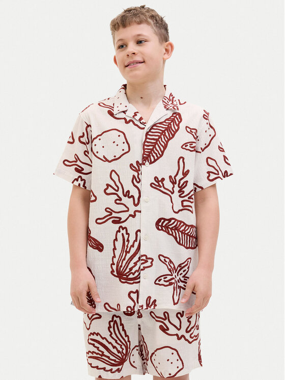 Jack & Jones Junior Koszula Luke 12277298 Écru Relaxed Fit