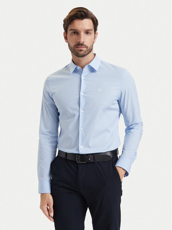 Calvin Klein Koszula LV040BM108 Niebieski Regular Fit
