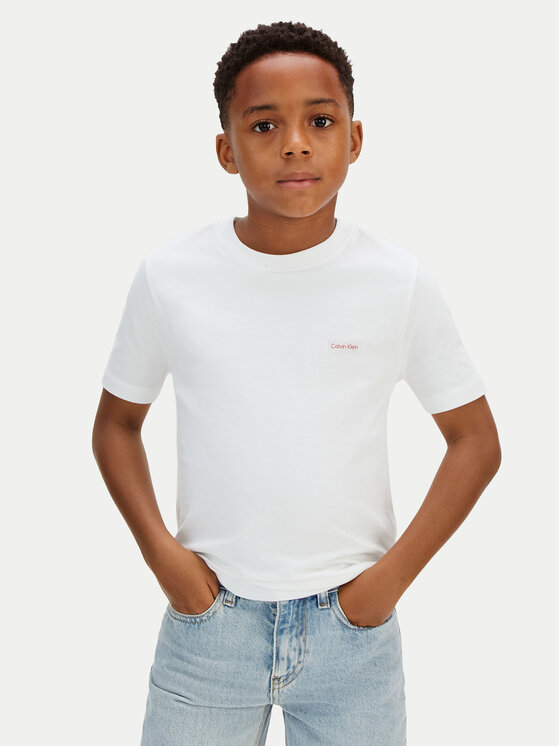 Calvin Klein Jeans T-Shirt LVCKSJA08B Biały Regular Fit