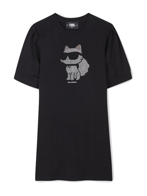 Karl Lagerfeld Kids Sukienka codzienna Z30458 M Czarny Regular Fit