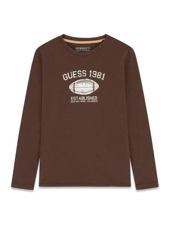 Guess Bluzka L6YI06 K3714 Brązowy Regular Fit