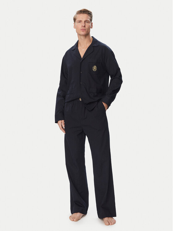 Tommy Hilfiger Piżama UM0UM04025 Granatowy Relaxed Fit