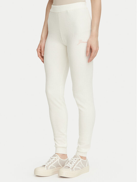 Guess Spodnie dresowe O6BB02 Z1149 Kremowy Regular Fit