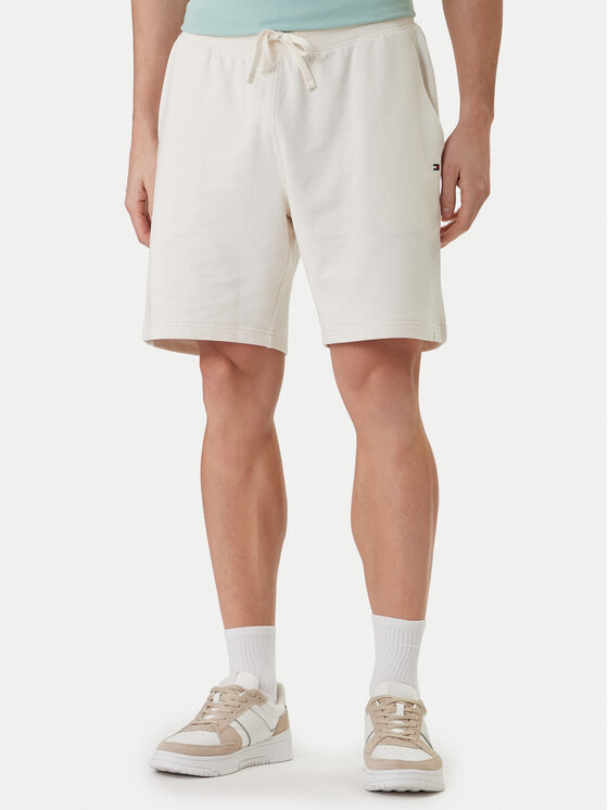Tommy Hilfiger Szorty materiałowe Essential MW0MW37240 Écru Regular Fit