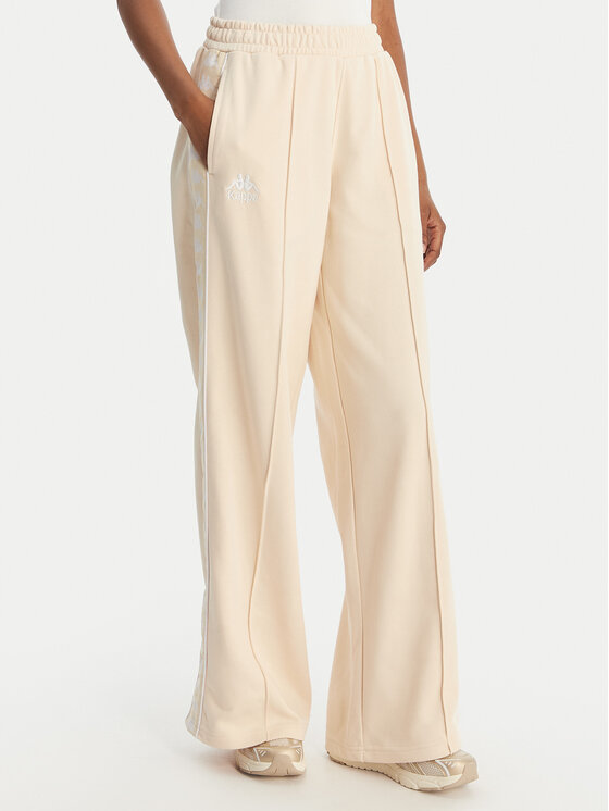 Kappa Spodnie dresowe Banda Malorie 37256WW Écru Regular Fit