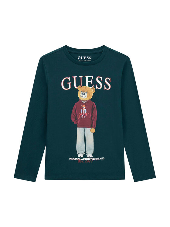 Guess Bluzka L6YI20 K3752 Zielony ciemny Regular Fit