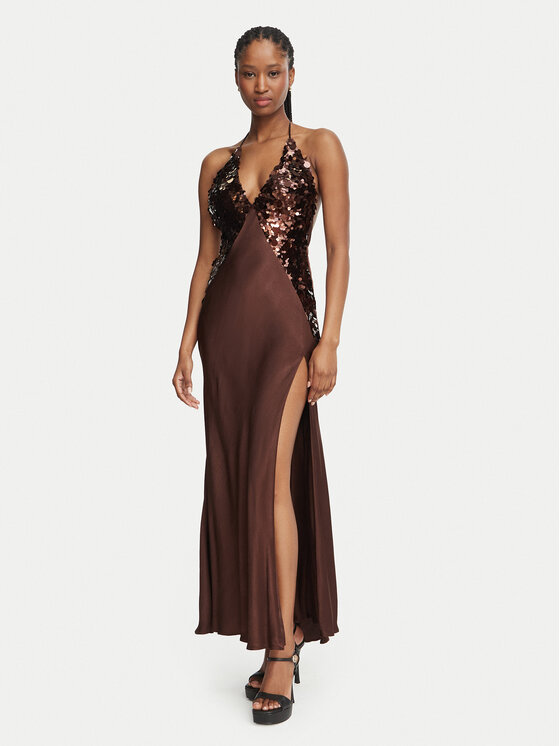 Bardot Sukienka koktajlowa Yve  59315DB6 Brązowy ciemny Regular Fit