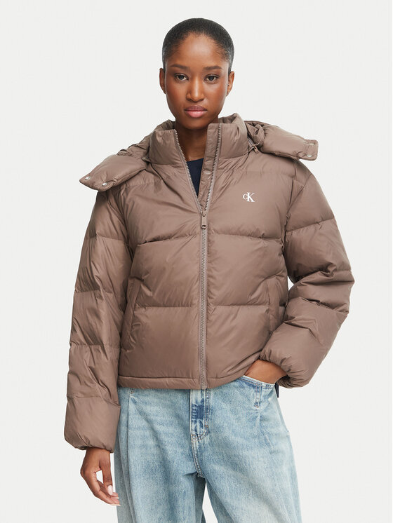 Calvin Klein Jeans Kurtka puchowa Essential LV047H500G Brązowy Relaxed Fit