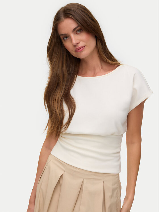 Vero Moda Bluzka Smilla 10355466 Beżowy jasny Regular Fit