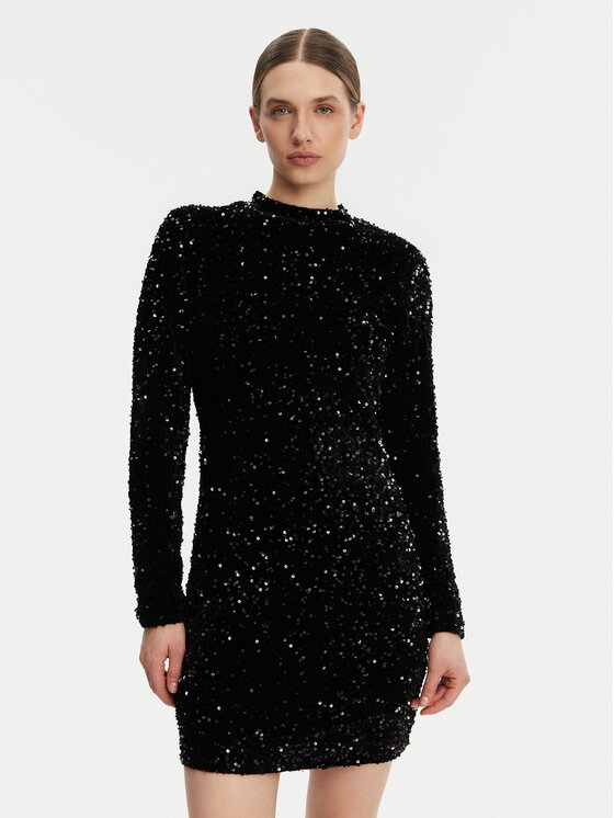 DKNY Sukienka koktajlowa P4ID6XQY Czarny Regular Fit