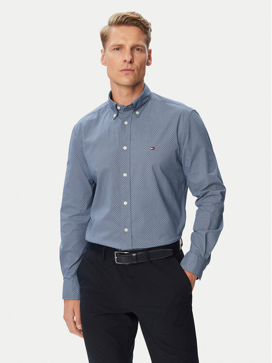 Tommy Hilfiger Koszula MW0MW44580 Niebieski Regular Fit