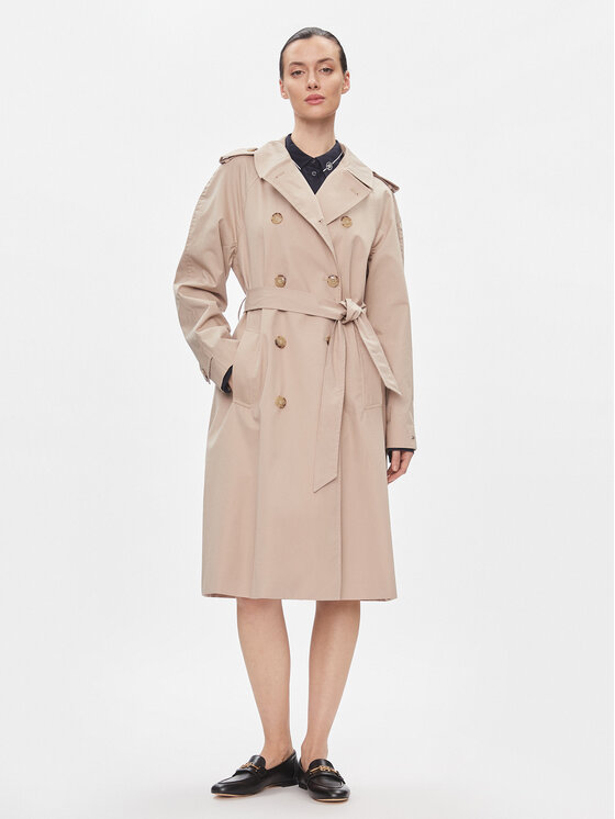 Tommy Hilfiger Trencz Cotton Classic Trench WW0WW40482 Beżowy Regular Fit