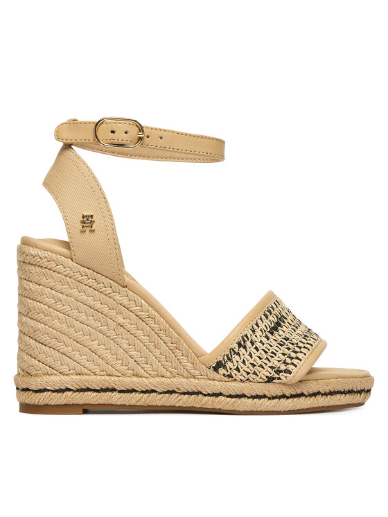 Tommy Hilfiger Espadryle High Wedge Espad FW0FW09471 Beżowy jasny