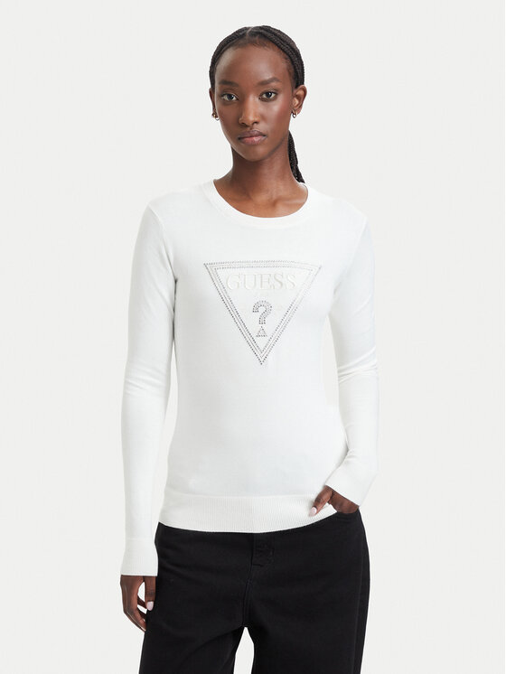 Guess Sweter W6YR28 Z0976 Kremowy Regular Fit