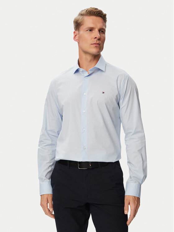 Tommy Hilfiger Koszula MW0MW43749 Niebieski Slim Fit