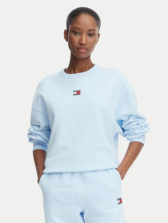 Tommy Jeans Bluza DW0DW17325 Niebieski jasny Regular Fit