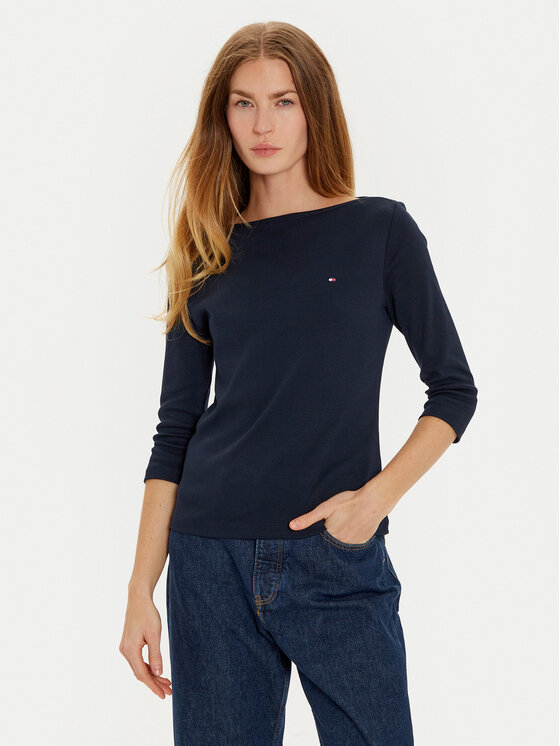 Tommy Hilfiger Bluzka New Cody WW0WW40589 Granatowy Slim Fit