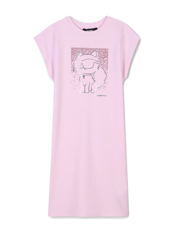 Karl Lagerfeld Kids Sukienka codzienna Z30456 M Różowy Regular Fit