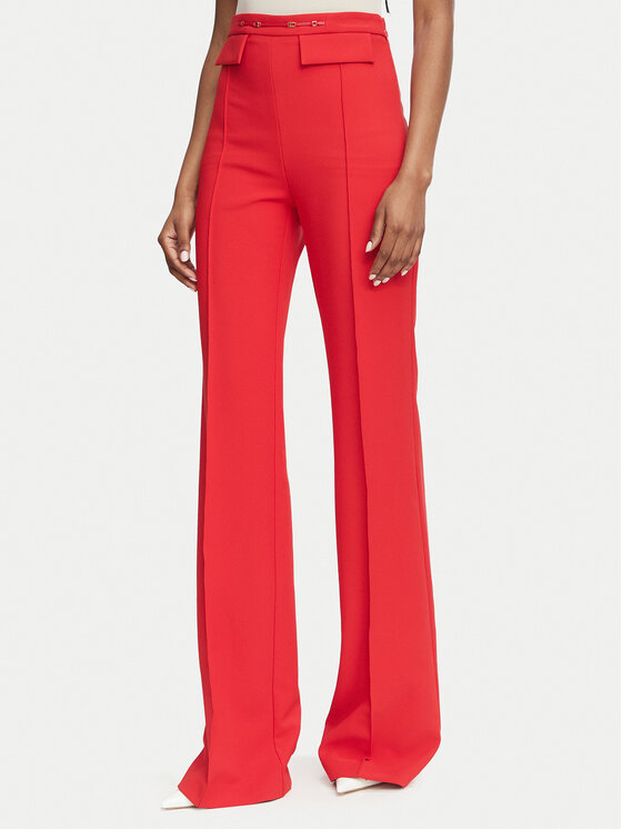 Elisabetta Franchi Spodnie materiałowe PA-196-66E2-V360 Czerwony Palazzo Fit