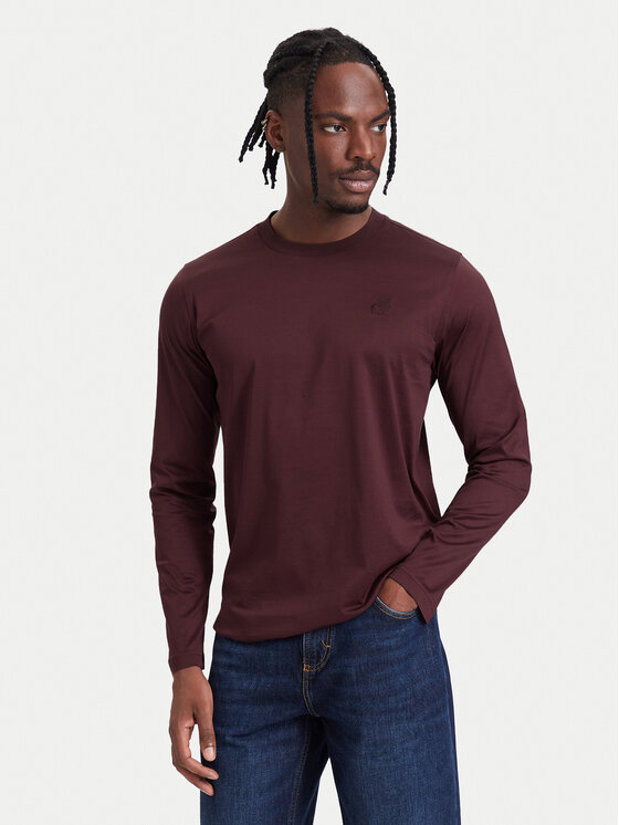 KARL LAGERFELD Longsleeve 755002 564200 Bordowy Regular Fit