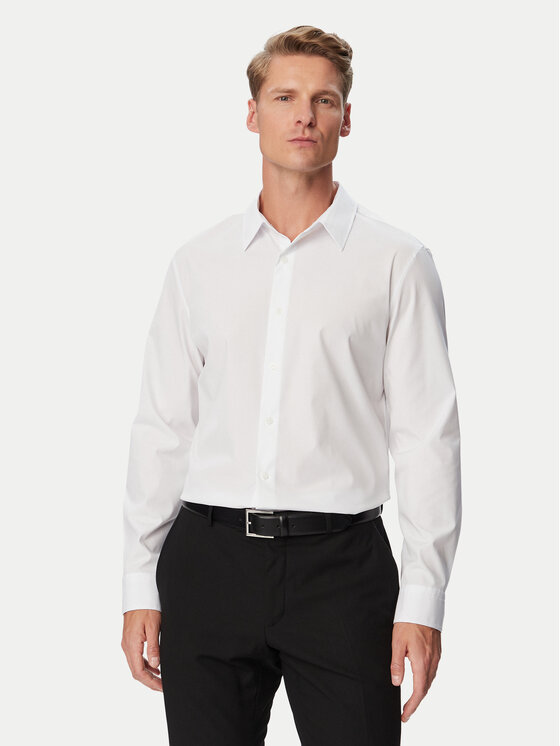 Calvin Klein Koszula Supima LV04LH105G Biały Regular Fit