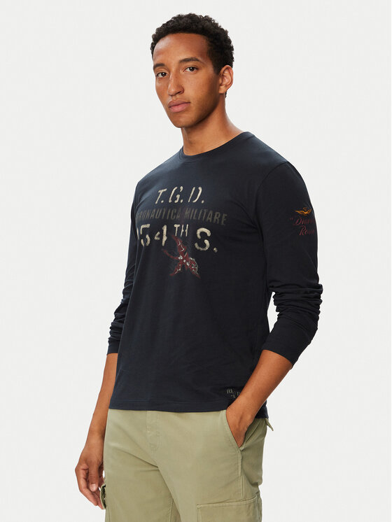 Aeronautica Militare Longsleeve 262TS2569UJ00641 Granatowy Regular Fit