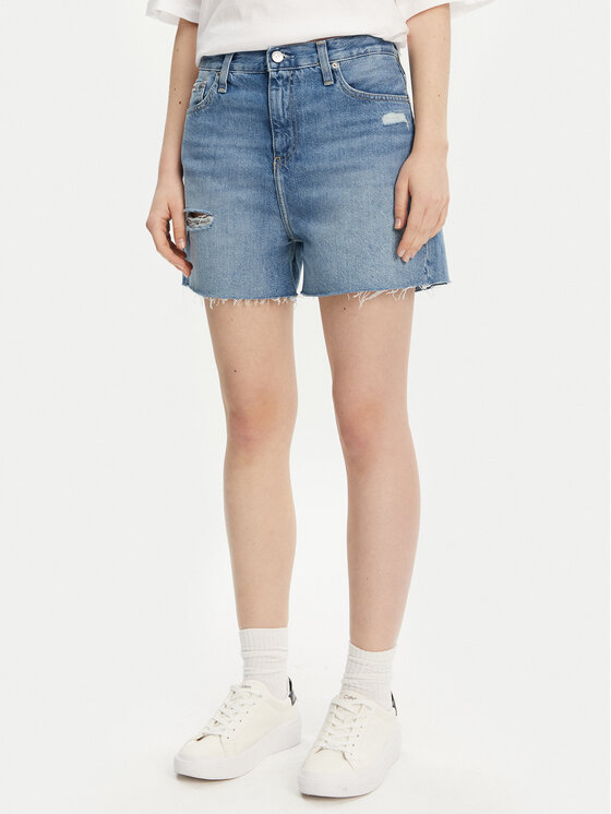 Calvin Klein Jeans Szorty jeansowe J20J225159 Niebieski Mom Fit