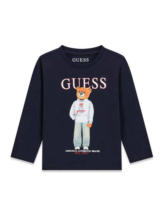 Guess Bluzka N6YI06 K3794 Granatowy Regular Fit