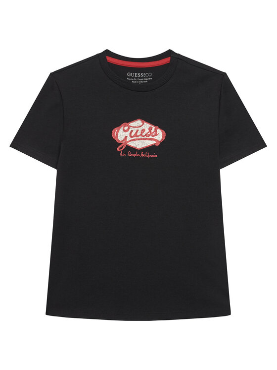 Guess T-Shirt L6RI02 K8HM4 Czarny Regular Fit