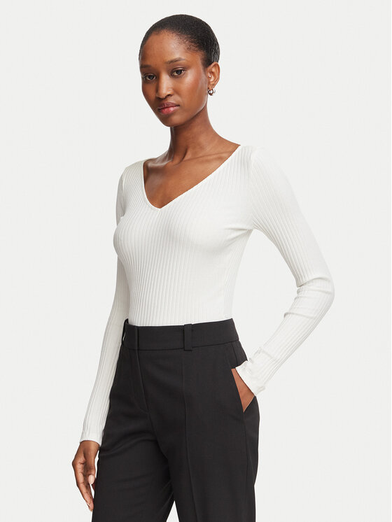 HUGO Bluzka Dumille 50571224 Biały Slim Fit