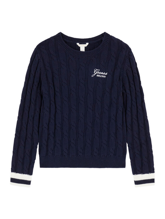 Guess Sweter J6YR06 Z0836 Granatowy Regular Fit