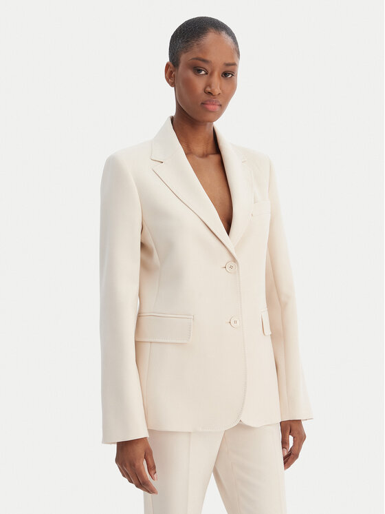 Weekend Max Mara Marynarka Uva 2615041061 Écru Slim Fit