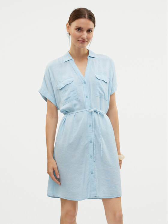 Vero Moda Sukienka letnia Linn 10323027 Niebieski jasny Relaxed Fit