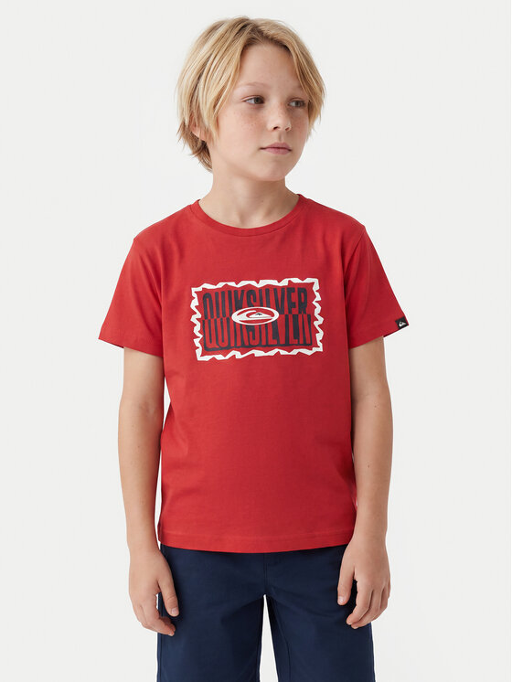 Quiksilver T-Shirt Ev Gotam Foam EQKZT03568 Czerwony Regular Fit