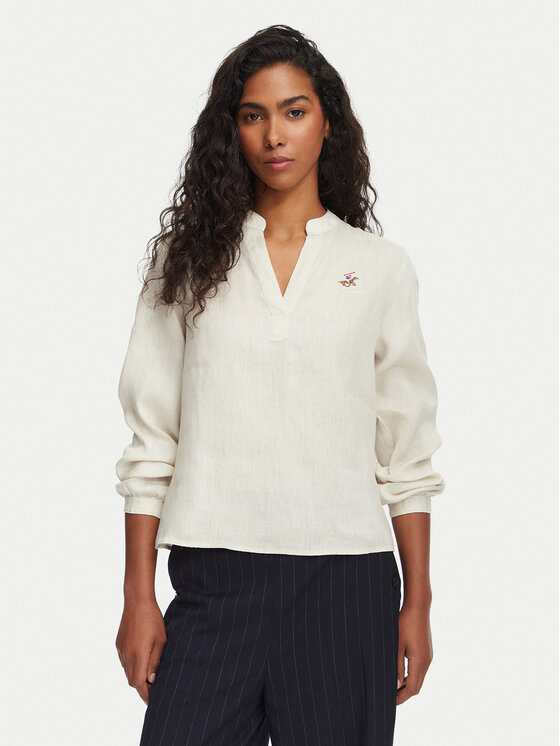 Beverly Hills Polo Club Bluzka P-SS26W-OLYMPIA Beżowy Regular Fit