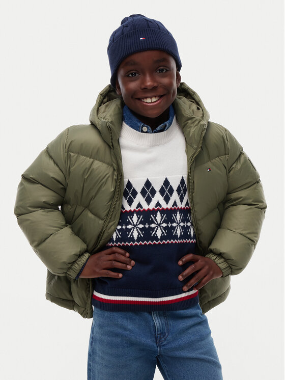 Tommy Hilfiger Kurtka puchowa Essential KB0KB10091 Zielony ciemny Regular Fit