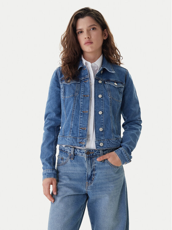 Tommy Jeans Kurtka jeansowa Vivianne DW0DW22489 Niebieski Slim Fit