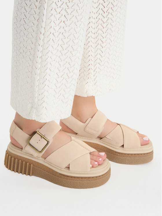 Clarks Sandały Evamar Wish 26181202 Beżowy