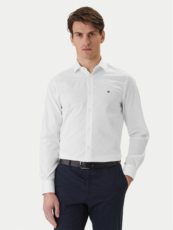 Tommy Hilfiger Koszula MW0MW38347 Biały Slim Fit