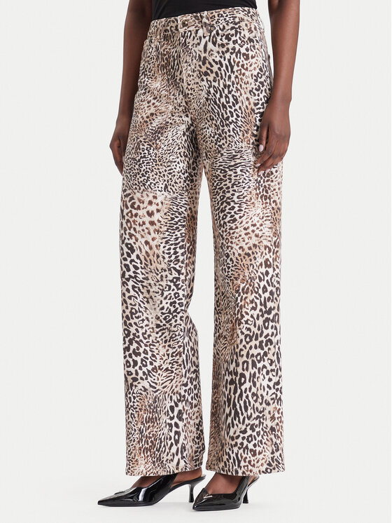 Guess Jeansy W6BA1A W4343 Brązowy Wide Leg